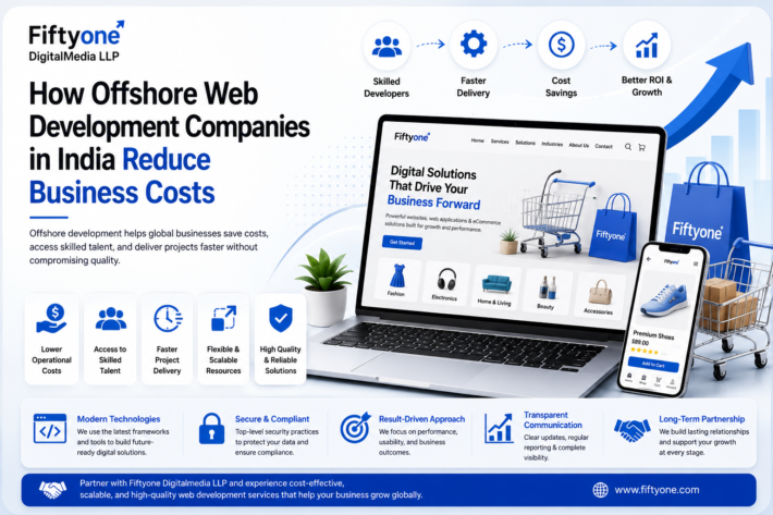 Businesses today face increasing pressure to launch digital products faster while controlling operational expenses. Hiring developers, maintaining infrastructure, and managing technology teams can significantly increase costs, especially for startups and growing companies. This is one of the main reasons why businesses across the USA, UK, Canada, Australia, and Europe are partnering with offshore web development companies in India. Offshore development allows companies to access skilled developers, modern technologies, and scalable resources without the financial burden of building large in-house teams. Fiftyone Digitalmedia LLP helps global businesses reduce development costs while delivering high-quality websites, web applications, and custom software solutions tailored to their business goals.